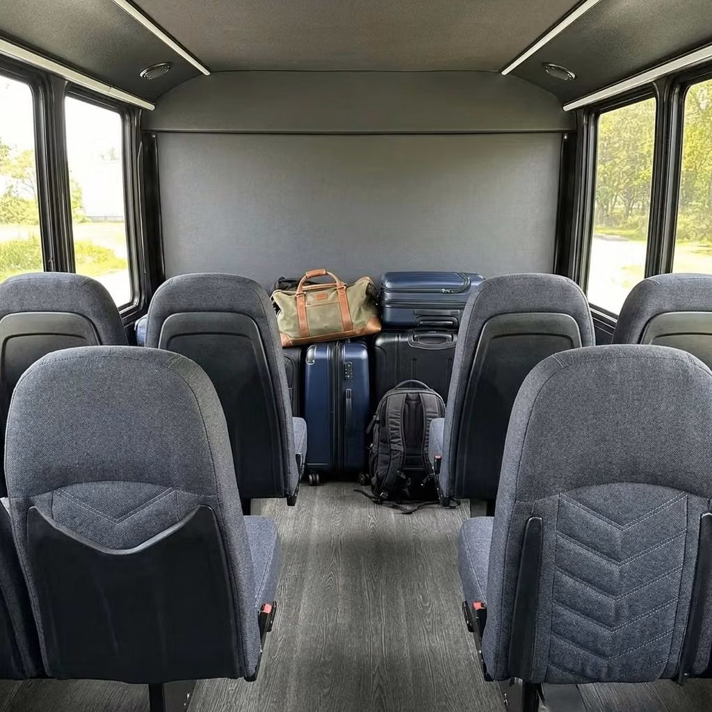 santa paula 25 passenger minibus luggage area