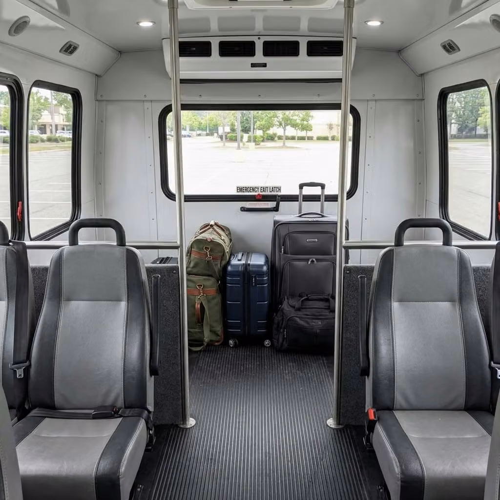santa paula 30 passenger minibus luggage area