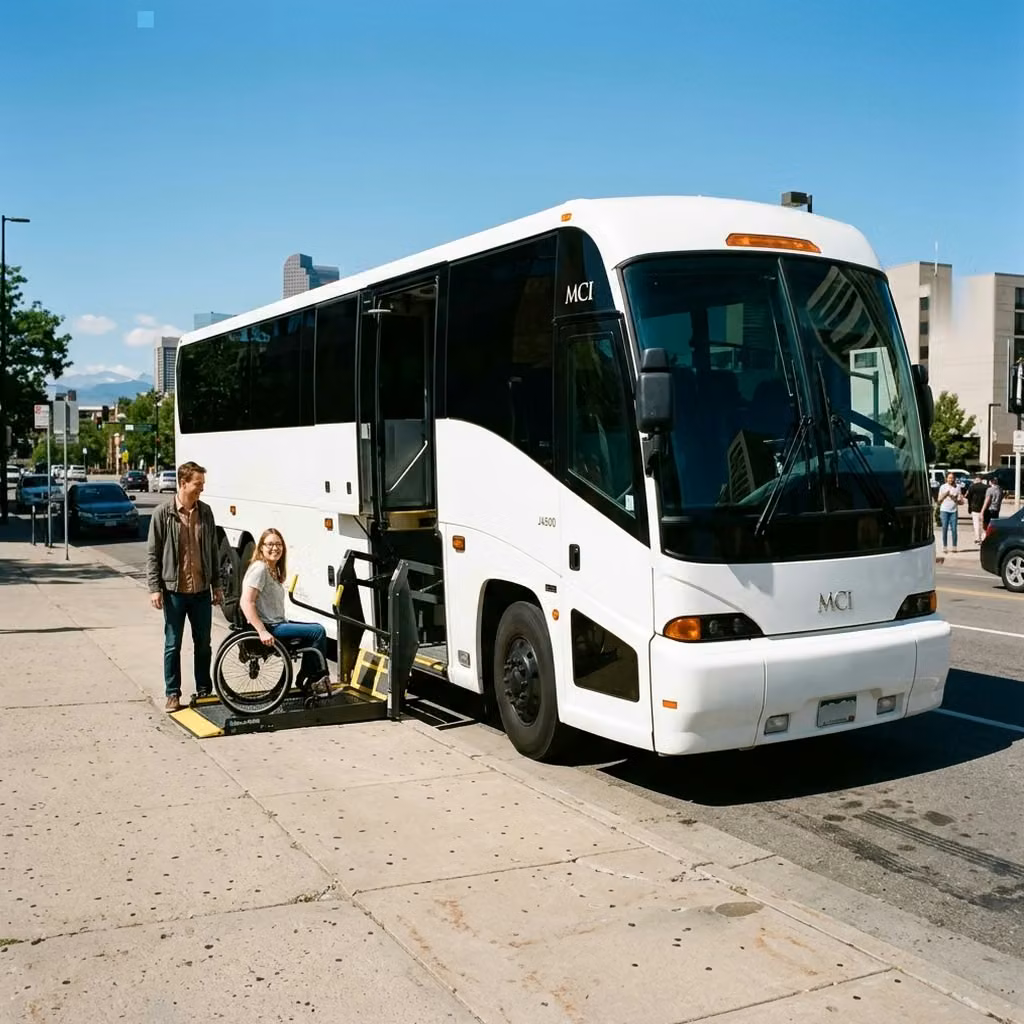 santa paula 56 passenger charter bus wheelchair lift