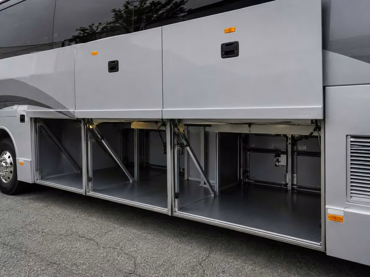 santa paula charter bus under bus storage