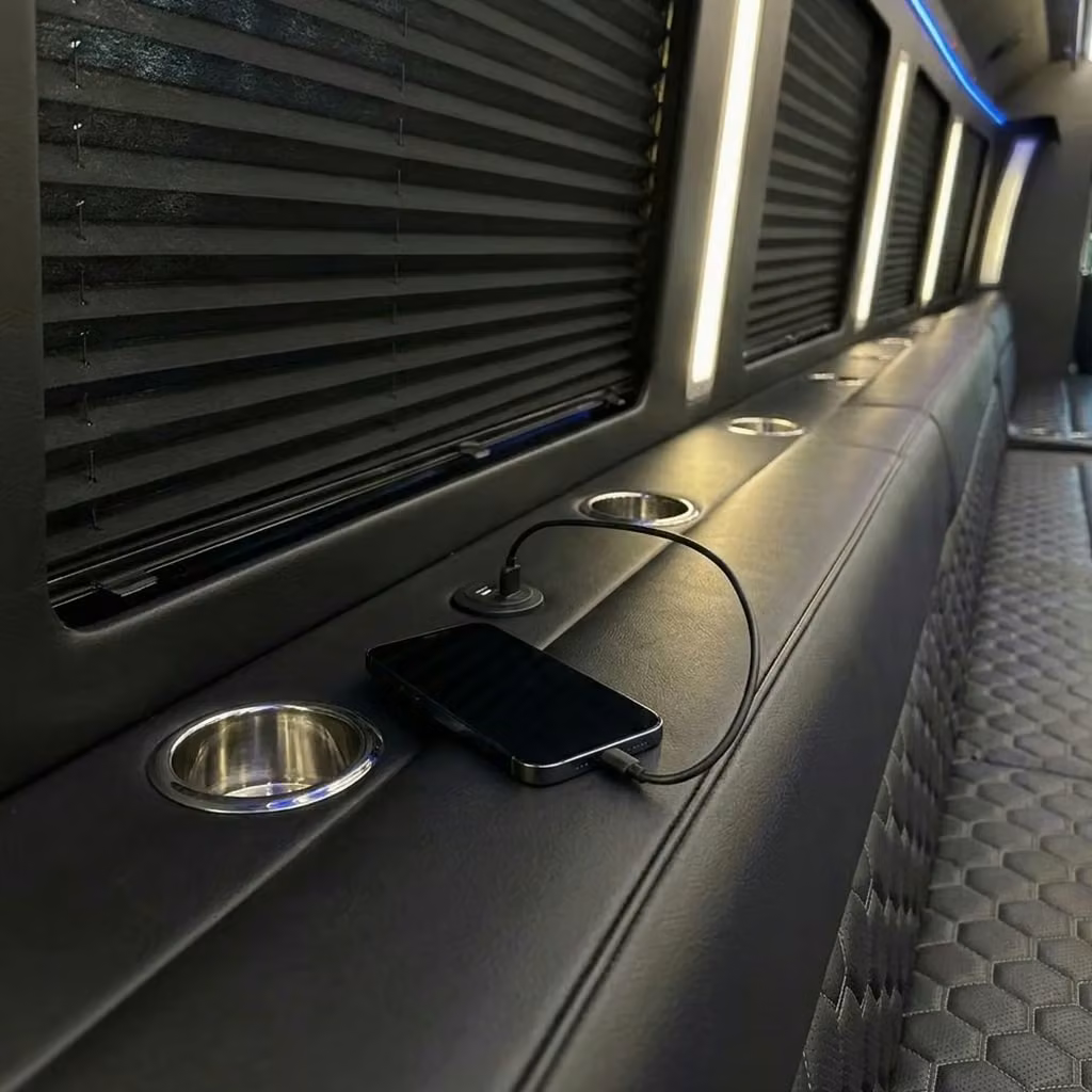 santa paula party bus usb charging